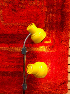 Vintage vloerlamp met twee gele spots Elidius, Zweden 1970 (326)
