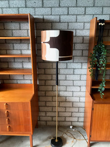 Vintage vloerlamp, Bruine kap. Zweden 1950/60 (177)