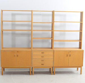 Vintage houten boekenkast in 3 delen, Zweden 1960(342)