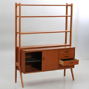 Vintage teak boekenkast  Zweden 1960 (413)