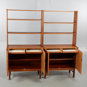 Vintage teak boekenkasten  2 delen 1960