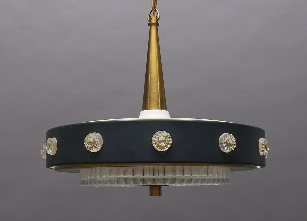 Vintage hanglamp. Metaal en glas, Zweden 1960