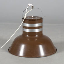 Load image into Gallery viewer, Vintage bruin metalen hanglamp, Zweden 1960-70 (#170).