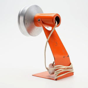 Oranje vintage metalen bureaulamp, Zweden 1960