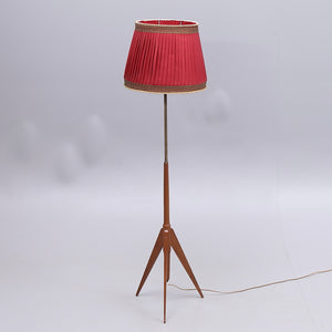 Vintage rode vloerlamp Zweden jaren 50