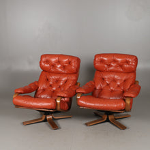 Load image into Gallery viewer, Vintage lederen loungestoel Ulferts (260)Zweden 1970