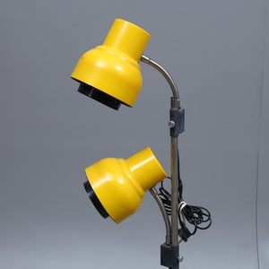 Vintage vloerlamp met twee gele spots Elidius, Zweden 1970 (326)