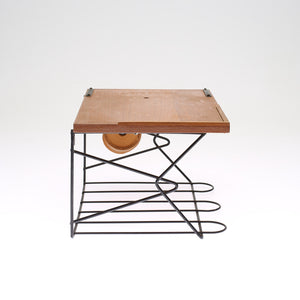 Vintage teak en String telefoon tafeltje  Zweden 1960 (354)